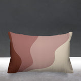 Wavy abstract terracotta minimalist mid century modern pillow cover,  Abstract  Minimalist Terracotta Pillow, Indigo Cushion, Beach Sand Pillow, ulli, ullihome, buy black, black owned, melanin art, black art, woman art, bgm art, black girl magic, living room decor, bedroom decor, office decor, cotton twill, spun polyester, machine washable