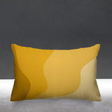 Wavy abstract yellow minimalist mid century modern pillow cover,  Abstract  Minimalist Yellow Pillow, Indigo Cushion, Beach Sand Pillow, ulli, ullihome, buy black, black owned, throw pillow, pillow cover, bgm art, black girl magic, melanin art, living room decor, bedroom decor, office decor, woman art, melanin art, spun polyester, cotton twill, machine washable, made in the u.s.a