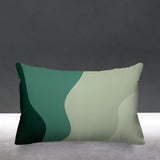 Emerald Wavy Mid Century Modern Lumbar Pillow, Abstract Minimalist Emerald Pillow Cushion, Beach Sand Pillow, ullihome, ulli, buy black, black owned, living room decor, bedroom decor, office decor, throw sham, lumbar pillow cover, melanin art, woman art, bgm art, strong black woman, black queen, pillow covers, cotton twill, spun polyester, made in the u.s.a, machine washable