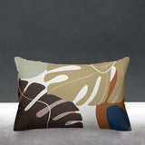 Abstract earth tone fern leaf minimalist mid century modern pillow cover, Abstract Minimalist Fern Pillow Cushion, Beach Pillow, machine washable, spun polyester, cotton twill, made in the u.s.a, ulli, ullihome, buy black, black owned, black girl magic, black art, black woman art, woman art, feminist art, pillow cover