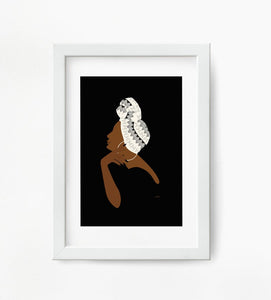 ulli, ullihome, buy black, black owned, bgm art, black girl magic, melanin art, feminist art, woman art, black sistas, bedroom decor, living room decor, study room decor, office decor, afro gifts, afro sistas, black girl magic, Minimalist Black Art Terracotta, Mud Cloth, Motivational, Black Girl Head Wrap