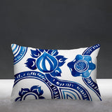 Blue Indigo floral water color Decorative Pillow Cover. Blue and White Decorative Cushion, African Fabric, Blue and White Geometric Pillow, Floral Indigo Watercolor Lumbar Pillow, Navy Flower Pillow Cover, Indigo Cushion, Abstract Floral Fabric Pillow Cover, ulli, ullihome, throw sham, pillow cover, living room decor, bedroom decor, office decor, bgm art, melanin art, black girl magic