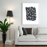 Abstract Black, Blue and Light Beige Wall Art