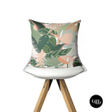 Tropical Leaf Pillow Cover. Lily Flower Pillow Covers, Afro Throws, Black Girl Woman Art, Natural Hair Girl, Black Queen, Tropical Leaves Pillow Cover. Floral Pillows, Lily Pillow, Floral Mix and Match Pillow, Decorative Pillow, Black Girl, Natural Hair, Black Art, bgm art, melanin art, sista art, throw shams, buy black, black owned, ulli, ullihome, living room decor, bedroom decor, office decor