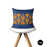 Orange and Yellow Geometric Pillow. Modern Abstract Pillow Cover, Kente Print Fabric, Yellow Pillow Cover, Black Girl Art, Melanin Popping Art, Woman Illustration Art, Kente Fabric Art Pillow, African Fabric Print Throw Pillow, Geometric Pillow cover, Kente Cushion, Black Girl Art, Black Queen Melanin Magic, ulli, ullihome, african print, african american print, throw shams, living room decor, bedroom decor, buy black, black owned