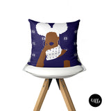 Navy Blue and White Decorative Pillow Cover, Mud cloth Cushion Cover, Black Girl Pillow, African American Art, African fabric Print, Woman Illustration Art, Black Woman Art, Navy Blue and White Mud cloth Pillow, African Fabric Print Throw Pillow, Kuba Cloth Pillow cover, Dark Blue Pillow Cover, ulli, ullihome, bedroom cover, living room decor, african print, african american print, throw shams, bgm art, afro art, black queen, black girl power, feminist art, woman art