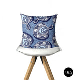 African Wax Print Decorative Pillow Cover, Ankara Fabric Cushion Cover, Blue and White Decorative Cushion, African Fabric, Blue and White Geometric Pillow, Floral Blue Pillow, ulli, ullihome, buy black, black owned, bgm art, woman art, african american art, african art, living room decor, bedroom decor, office decor