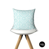 Turquoise African Wax Print Decorative Cushion Pillow Cover, Geometric Chevron Pattern Pillow Cover, Blue and White Aqua Decorative Cushions, Boho Tribal Pillow Throws, throw shams, pillow cover, living room decor, office decor, bedroom decor, bgm art, woman art, buy black, black owned, ulli, ullihome, melanin art, black girl magic