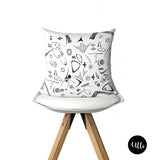 Black and White African Fabric cloth Decorative Cushion Pillow Cover, Geometric Tribal Cushion Cover Euro Sham, Black and White Hand-drawn Decorative Cushion, Boho Tribal Pillow Throws, Black and White Throw Pillow, Mix and Match Pillow Tribal Pillow Cover, Geometric Black Pillow Cover, White and Black Pillow, African Fabric, ullihome, ulli, buy black, black woman owned, black owned, bgm, bgm art, afro art, african american art, feminist art