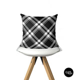 Black and White African Fabric cloth Decorative Cushion Pillow Cover, Geometric Checked Cushion Cover Euro Sham, Black and White Hand-drawn Decorative Cushion, Boho Tribal Pillow Throws, ulli, ullihome, african art, buy black, black owned, african american art, woman art, black woman art, bgm art, bedroom decor, living room decor