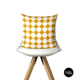 Yellow African Fabric Tribal Boho Pillow Cover. Geometric Yellow Pillow Cover, Yellow Ankara Wax Print Print Pillow, Tribal Boho Decorative Pillow, ulli, ullihome, buy black, black owned, living room decor, bedroom decor, office decor, bgm art, african art, melanin art, woman art, feminist art