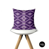 Purple and Beige Bogolanfini Bogolan Mud cloth Pillow Cover, Bohemian Throw Pillow, Purple and White Tribal Euro Sham, Purple Chevron Shape Decorative Pillow Sham, Purple Accent Pillow, living room decor, office decor, bedroom decor, ulli, ullihome, buy black, black owned, throw sham, pillow cover, melanin art, bgm art, african art, black magic art, woman art, african art, african american art