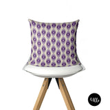 Purple and Beige African Ankara Print, Tribal Bohemian Throw Pillow, Purple and Beige Euro Sham, Purple Vertical lines Shape Decorative Pillow Sham, Geometric Purple Accent Pillow, throw shams, ulli, ullihome, living room decor, bedroom decor, buy black, black owned, bgm art, melanin art, black woman art, feminist art