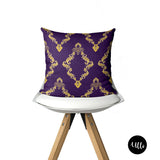Purple, Gold and Beige Yoruba Royalty African Print Pillows, Tribal Yoruba Crown Damask Throw Pillow, Purple and Gold Euro Sham, Purple Crown Royal Decorative Pillow Sham, Geometric Chevron Damask Purple Accent Pillow, Royal Purple and Gold Tribal Pillow Cover, Geometric Purple Crown Throw Pillow, Purple Damask Pillow Sham, Throne Purple Accent Pillow, King, throw shams, buy black, black owned, african american art, african art, ullihome, bedroom decor, living room decor, throw shams, bgm art