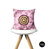 Hand-Drawn Purple and Green Tribal Pillow Cover