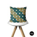 Emerald Green, Gold and Orange African Ankara Fabric Pillow Covers, Ankara Print Pillow, boho tribal pillow cover, Orange and Emerald Green African Fabric Pillow Cover, Mix and Match Emerald and Orange Tribal Throw Pillow, Orange Ankara Print Pillow Throw, buy black, black owned, ullihome, ulli, boho art, afro art, bgm art, african art, african american art, living room decor, bedroom decor, throw shams