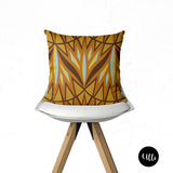 Yellow Baby Blue Brown Burnt Orange Green Brown African Fabric Tribal Boho Pillow Cover, African Safari Royal Pillows, Leopard Pillow cover, bgm art, african print, african art, african american art, ullihome, ulli, buy black, black owned, living room decor, bedroom decor, office decor, throw shams