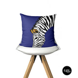 Black and White Zebra Print Pillow, Indigo Blue Turquoise Africa Fabric Pillow, Teal Abstract Pillow, African Tribal Boho Decorative Pillow, bedroom decor, living room decor, african print, african american print, bgm print, melanin art, black girl magic, black girl art, black woman art, ulli, ullihome, sista art. afro art, boho art, buy black, black owned