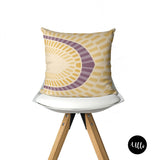Purple Beige and Blue African Queen Pillow Cover. Nefertiti Pillow Cover, Black Princess Throw Pillow, Egyptian Art, Melanin Art, Geometric Pillow Cover, bgm art, black girl magic, woman art, african art, african american art, buy black, black owned, ulli, ullihome, living room decor, bedroom decor, office decor, bgm art