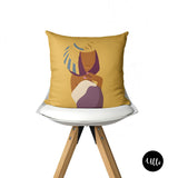 Purple Beige and Blue African Queen Pillow Cover. Nefertiti Pillow Cover, Black Princess Throw Pillow, Egyptian Art, Melanin Art, Geometric Pillow Cover, bgm art, black girl magic, woman art, african art, african american art, buy black, black owned, ulli, ullihome, living room decor, bedroom decor, office decor, bgm art