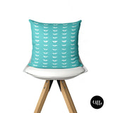 Turquoise African Wax Print Decorative Cushion Pillow Cover, Geometric Chevron Pattern Pillow Cover, Blue and White Aqua Decorative Cushions, Boho Tribal Pillow Throws, throw shams, pillow cover, living room decor, office decor, bedroom decor, bgm art, woman art, buy black, black owned, ulli, ullihome, melanin art, black girl magic