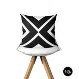 Black and White Minimalist Fabric cloth Decorative Cushion Pillow Cover, Geometric Cushion Cover Euro Sham, Black and White Horizontal lines Decorative Cushion, bgm art, ulli, ullihome, melanin art, throw shams, pillow cover, bedroom cover, living room cover, office decor, black girl magic, black owned, buy black