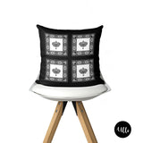 Black and White Stripped Pillow Decorative Cushion Pillow Cover, Geometric Quote Cushion Cover Euro Sham, Black and White Hand drawn Decorative Cushion, Boho Tribal Pillow Throws, ulli, ullihome, african art, african american art, living room decor, bedroom decor, bgm art, sista art, afro art, black girl magic, black queen, black woman art, feminist art