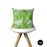 Chartreuse Lime Green Floral Foliage Decorative Cushion Pillow Cover, Green Tropical Leaf Cushion Cover Euro Sham, Lime Green Decorative Cushion, Geometric Sage Boho Tribal Pillow Cover Throws, Green Floral Throw Pillow, Tropical Green Leafs Mix and Match Pillows, chartreuse foliage Pillow Cover, Green Adire Tribal Pillow Cover, ulli, ullihome, buy black, black owned, melanin art, bgm art, black girl magic, black woman art, living room, bedroom decor