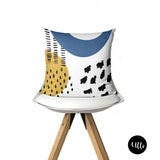 Scandinavian Print Pillow Cover. Abstract Minimalist Pillow Cover, Boho Throw Pillow, Black and White Checked Pillow, Line Art, Mid-century Pillow Cover, Mid-Century Navy Blue and Gold Pillow, Modern Art Pillow, Geometric Throws, Mix and Match Scandi, Scandinivian Pillow Cover, Nordic Boho, living room decor, ulli, ullihome, bedroom decor, throw shams, buy black, black owned, african print, african american print, melanin art, boho art