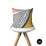 Scandinavian Print Pillow Cover. Abstract Minimalist Pillow Cover, Boho Throw Pillow, Black and White Checked Pillow, Line Art, Mid-century Pillow Cover, Mid-Century Navy Blue and Gold Pillow, Modern Art Pillow, Geometric Throws, Mix and Match Scandi, Scandinivian Pillow Cover, Nordic Boho, living room decor, ulli, ullihome, bedroom decor, throw shams, buy black, black owned, african print, african american print, melanin art, boho art