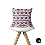 Purple and Beige Bogolanfini Bogolan Mud cloth Pillow Cover, Bohemian Throw Pillow, Purple and White Tribal Euro Sham, Purple Chevron Shape Decorative Pillow Sham, Purple Accent Pillow, living room decor, office decor, bedroom decor, ulli, ullihome, buy black, black owned, throw sham, pillow cover, melanin art, bgm art, african art, black magic art, woman art, african art, african american art