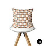 Turquoise and Orange African Ankara Fabric Pillow Cover, Turquoise and Orange Ankara Print Pillow, boho tribal pillow cover, ullihome, ulli, buy black, black owned, african print, melanin art, afro art, boho art, bgm art, black girl magic, black woman art, living room decor, bedroom decor