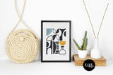 Contemporary Art, Abstract Symbols Art, Minimalist Print, Abstract art, Mid-Century Art, Black and White Art, Study room decor, Bedroom art, ulli, ullihome, black art, black woman art, bgm art, sista art, scandi mid century art, buy black, black owned