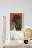 Female Portrait Print, Modern wall art, Black Girl Wall Art, African woman Art, Black Women Art, Melanin, BGM, Fashion print, Earthy art, ulli, ullihome, sista art, boho art, bohemian art,