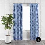 drapes, window curtain, panel curtain, tie dye drapes, ulli, ullihome, african print, african american print, bedroom curtain, living room curtain, living room drapes, shibori, japanese shibori indiro, window treatment, sheer curtain, black out curtain, buy black, bgm, black girl magic, black owned business