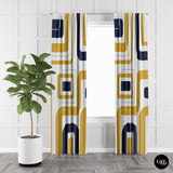 wrinkle resistant, mid-century, boho curtain, drapes, window curtain