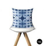 African Batik Decorative Pillow Cover, Teknik, Kanoko shibori, Adire Tribal Cushion Cover, Blue and White Decorative Cushion, African Fabric, Blue and White Geometric Pillow, Mix and Match Shibori Pillow Cover, Indigo Blue Navy Blue Batik Pillow, Tye Dye Cushion, African Adire, Boho Pillow Cover, Indoor Pillow, living room decor, bedroom decor, ullihome, ulli, throw shams, buy black, black owned, melanin art, afro art, boho art