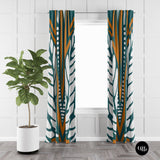 window curtains, window drapes, drapes, black girl magic, scandi, leaf motif, BGM, mid century, window treatment, bedroom curtains, buy black