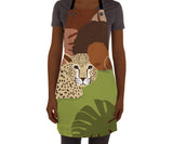 African American Woman Apron with Zebra pattern background. African American Woman Fashion Apron, African American Gift, afro gift, melanin art, ulli, ullihome, bgm art, black girl magic