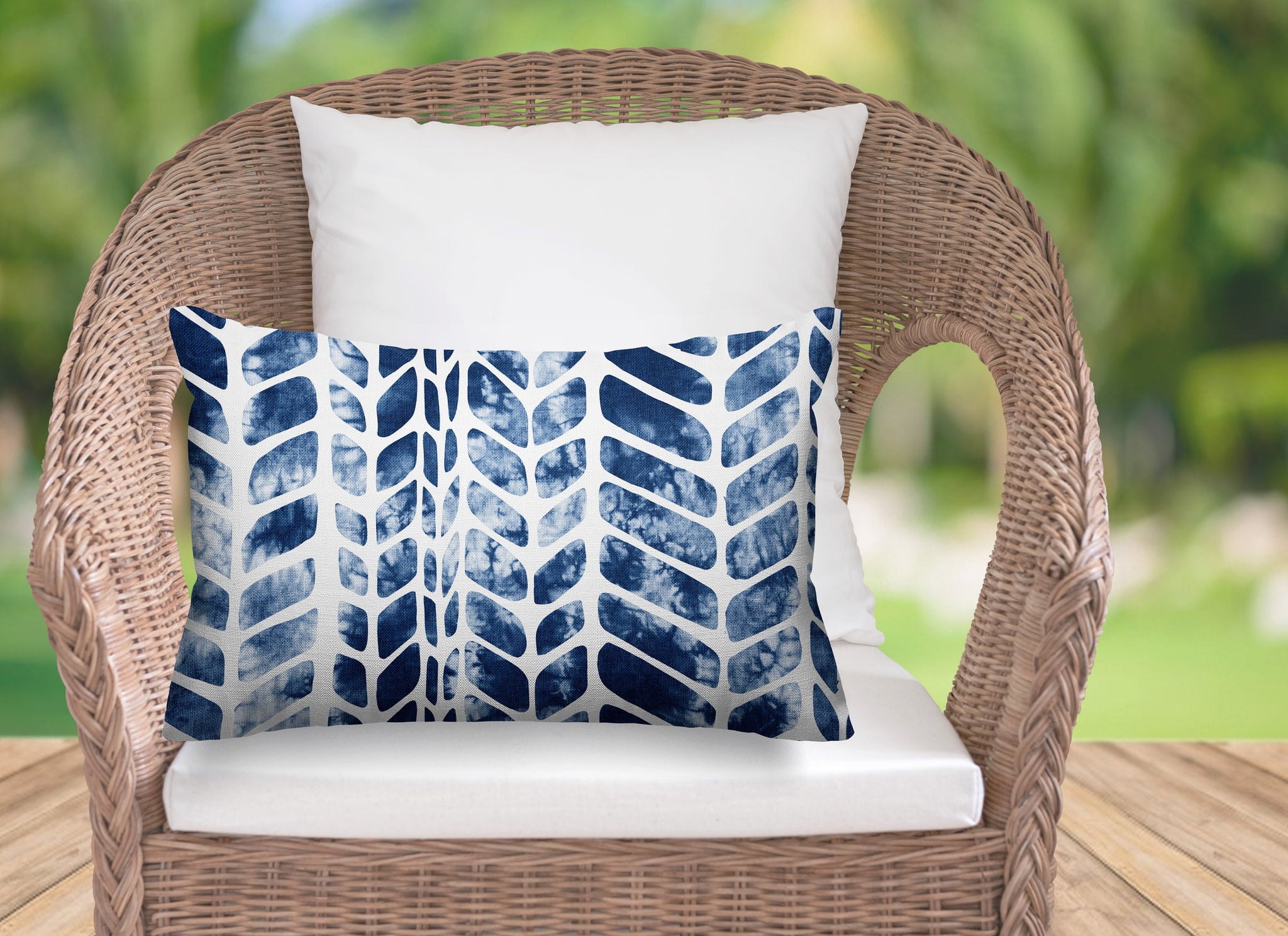 Indigo Batik Long Lumbar pillow