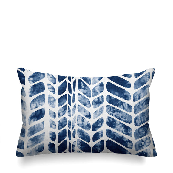 Indigo Striped Blue Batik Lumbar Pillow Cover
