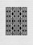 Idia - Black and White Printed Abstract Tribal Geometric Area Rug