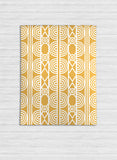 Siji - Mustard & White Printed Abstract Rectangle Tribal Geometric Area Rug