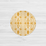 Idia - Mustard and White Printed Boho Abstract Tribal Area Rug