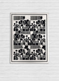 Tutu - White and Beige Printed Rectangular Boho Abstract Tribal Area Rug