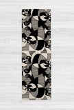 Siji - Black and Beige Afro Bohemian Abstract Faces Printed Area Rug