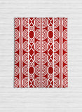 Idia - Red & White Printed Abstract Tribal Geometric Area Rug
