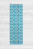 Siji - Turquoise & White Printed Tribal Geometric Area Rug